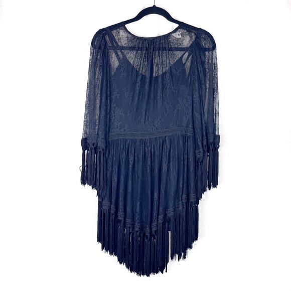 ALICE MCCALL Ready Girl Black Lace Fringe Dress with Tassels Size US 6 - Picture 3 of 6